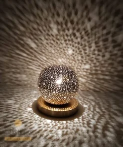 Lampshade Moroccan Table Lamp in Brass