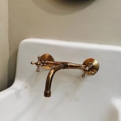 wall mount vintage brass faucet, unlacquered tub filler faucet