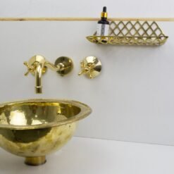 Wall Mount Vintage Bathroom Faucet Handmade Unlacquered Brass Faucet IBF03