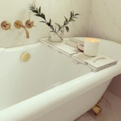 Unlacquered brass vintage wall mounted bathroom faucet with gold engraved finish & traditional handles