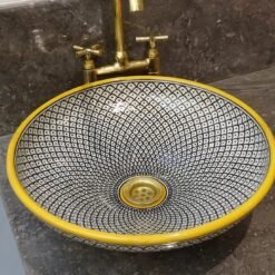 customomizable ceramic Vessel / Bathroom Ceramic Sink Bowl, HandPainted Ceramic Basin,