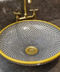 customomizable ceramic Vessel / Bathroom Ceramic Sink Bowl, HandPainted Ceramic Basin,