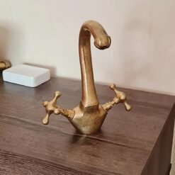 Handcrafted brushed brass basin tap - bar kicthen faucet - one hole faucet + installation requirement