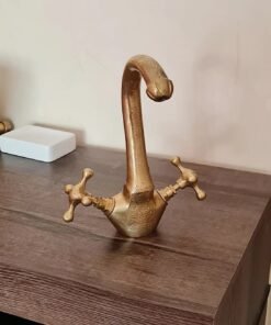 Handcrafted brushed brass basin tap - bar kicthen faucet - one hole faucet + installation requirement