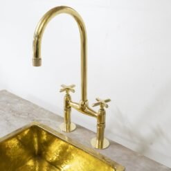Brass Bridge Faucet With Flat Cross Handles