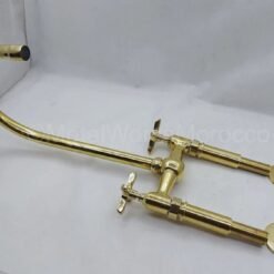 Unlacquered Brass Bridge Faucet With Gooseneck Spout