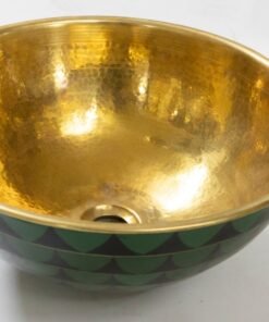 Hammered Brass And Wood Vessel Sink