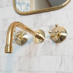 Handcrafted Antique Brass Wall Mounted Faucet