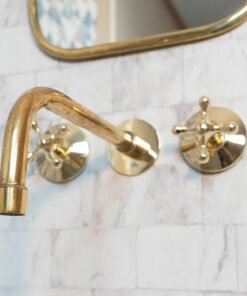 Handcrafted Antique Brass Wall Mounted Faucet