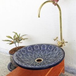 Ceramic Basin + Uncoated Brass Faucet - Customizable Ceramic Bowl & Brass Faucet