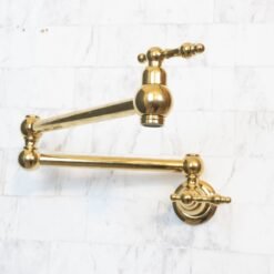 Unlacquered Brass Pot Filler with Lever Handle