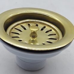 Unlacquered brass kitchen sink strainer and stopper - basket strainer