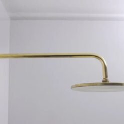 Unlacquered Brass Round Shower Head, With Arm Extension