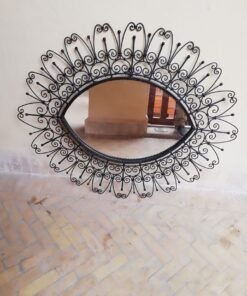 Moroccan mirror , wrought iron mirror , The Third Eye Mirror , Wall Mirror eye-shape design , Moroccan handmade home decor