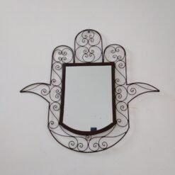 Moroccan mirror , Wall Mirror Moroccan Forged Wrought Iron , Moroccan mirror , Moroccan decor , Hamsa mirror charm