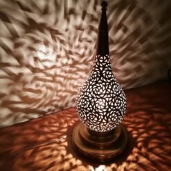 Moroccan Night Light Handmade Moroccan Lamp-Copper,Moroccan table Lamps Brass Handmade Traditional, Nickel Table Lamp, Desk lamp Unique
