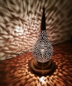 Moroccan Night Light Handmade Moroccan Lamp-Copper,Moroccan table Lamps Brass Handmade Traditional, Nickel Table Lamp, Desk lamp Unique