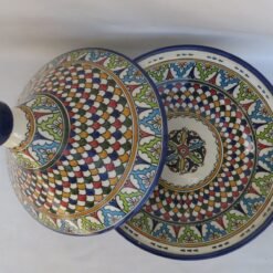 Moroccan ceramic tagine/ hand-painted tagine/decorative handmade tagine/kitchenware/serving tagine/ceramic tagine pot/