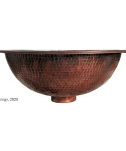 Bathroom Drop In Sink - Hammered Copper Sink - Handcrafted 16" Copper Sink - Drop In Bathroom Copper Sink - Mid Century Modern Bathroom