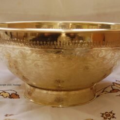 Vessel Sink - Brass Sinnk - Hand Hammered Engraved Golden Sink - Round Engraved Sink - Farmhouse Vessel Sink - Bar Sink