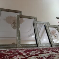 Moroccan Metal Mirrors, 100% Handmade, Silver Color, Large Mirrors For Wall, Engraved Metal