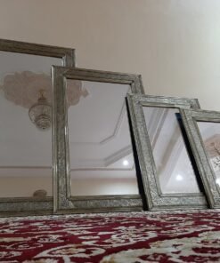 Moroccan Metal Mirrors, 100% Handmade, Silver Color, Large Mirrors For Wall, Engraved Metal