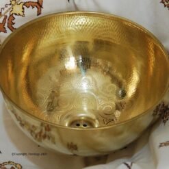 CUSTOMIZABLE Bathroom Sink - Mid Century Brass Vessel Sink- Gold Finish Sink - Bohemian Engraved Sink - Farmhouse Vessel Sink