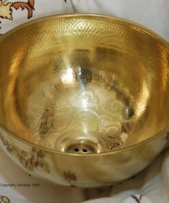 CUSTOMIZABLE Bathroom Sink - Mid Century Brass Vessel Sink- Gold Finish Sink - Bohemian Engraved Sink - Farmhouse Vessel Sink