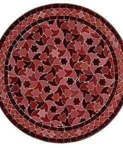 Handmade Mosaic Black and Red Outdoor Dining Table with Mosaic