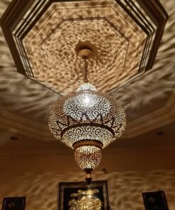Moroccan Brass Antique Chandelier, Ceiling light/ Ceiling Lamp.
