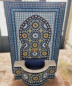 Garden Patio Rustic Outdoor Decor Wall Water Fountain - CUSTOM Mid Century Fountain - Farmhouse Handmade Colorful Artwork