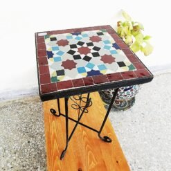 Garden Patio Handmade Outdoor Decor Table - CUSTOM Mid Century Table- Farmhouse Handmade Colorful Artwork