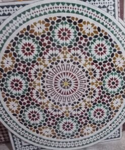 Moroccan Mosaic Round Patio Coffee Tile Table
