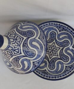 Large Moroccan ceramic tagine/ hand-painted tagine/decorative handmade tagine/kitchenware/serving tagine/ceramic tagine pot/