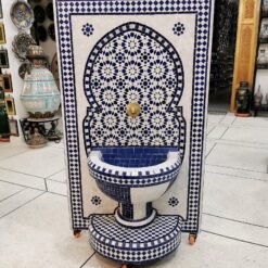 HUGE Garden Patio Rustic Outdoor Wall Water Fountain - Mosaic Artwork - Handmade Wall Fixable Fountain