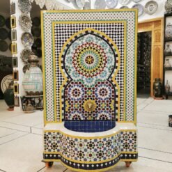 HUGE Garden Patio Rustic Outdoor Wall Water Fountain - Mosaic Artwork - Handmade Wall Fixable Fountain