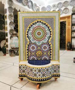HUGE Garden Patio Rustic Outdoor Wall Water Fountain - Mosaic Artwork - Handmade Wall Fixable Fountain