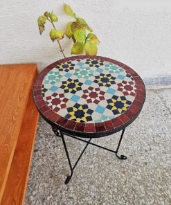 CUSTOMIZABLE Garden Patio Handmade Outdoor Decor Table - CUSTOM Mid Century Table- Farmhouse Handmade Colorful Artwork