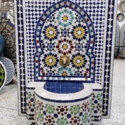 HUGE Garden Patio Rustic Outdoor Wall Water Fountain - Mosaic Artwork - Handmade Wall Fixable Fountain
