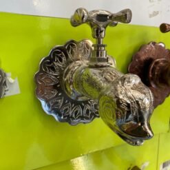 beautifully decorated faucet with the face of a fish .Bathroom Faucet Hand Engraved Moroccan Brass Gold Colour Faucet Tap Kitchen Faucet ,