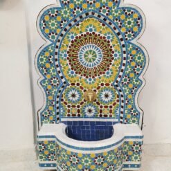 HUGE Garden Patio Rustic Outdoor Wall Water Fountain - Mosaic Artwork - Handmade Wall Fixable Fountain