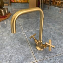Gooseneck Faucet, Bathroom and kitchen brass Faucet Moroccan Brass Gold color Faucet Tap Kitchen Faucet,