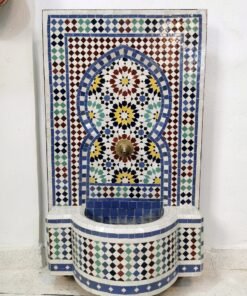 HUGE Garden Patio Rustic Outdoor Wall Water Fountain - Mosaic Artwork - Handmade Wall Fixable Fountain