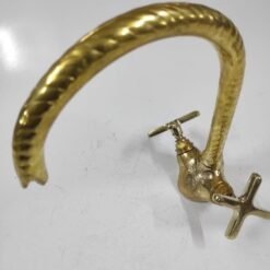 Gooseneck Faucet, handcrafted Bathroom and kitchen brass Faucet Moroccan Brass Gold color Faucet Tap Kitchen Faucet,