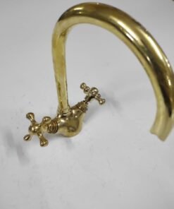 Gooseneck Faucet, handmade Bathroom and kitchen brass Faucet Moroccan Brass Gold color Faucet Tap Kitchen Faucet,