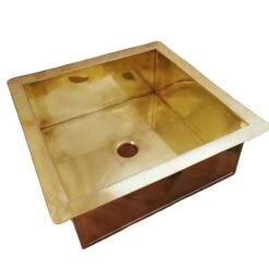 Custom Made 20" x 20" Solid Brass Sink - Undermount Sink - Unlacquered Brass Sink - Smooth Finish Kitchen Bathroom Sink - Got Projects ?