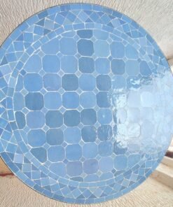 Handmade Traditional Bleu Moroccan Craft Dining Room Mosaic Coffee Table