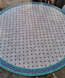 Handmade Moroccan Round Bistro Table with Mosaic Tile For Outdoor