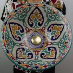 Ceramic Handmade Table Top vessel Sink Hand Painted Moroccan Washbasin for Bathroom