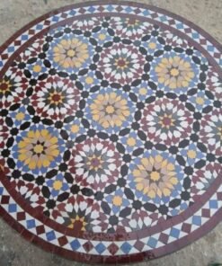 Moroccan Round Mosaic Tile Table For Outside